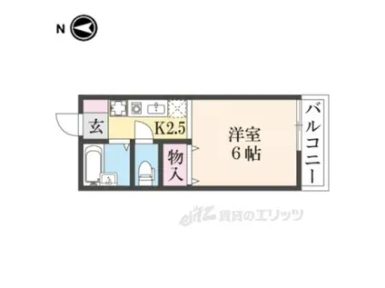 メゾン・ド・スリシエ1A棟(1K/1階)の間取り写真