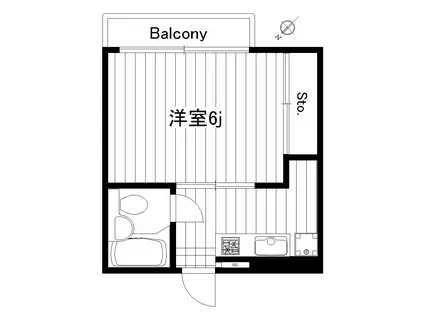 アーバンホワイト(1K/2階)の間取り写真