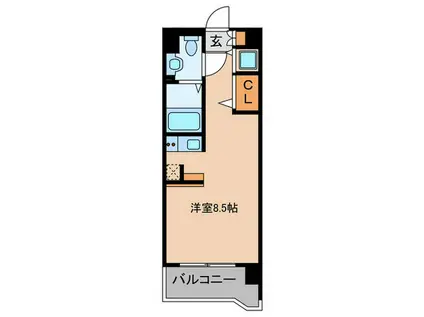 ハウトン薬院(ワンルーム/2階)の間取り写真