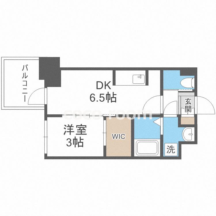 セレニテ堺筋本町リアン(1DK/6階)の間取り写真