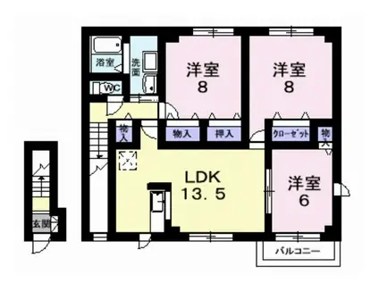 ビヨンド・T(3LDK/2階)の間取り写真