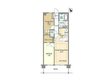 センチュリー尾山台グレイス(1SLDK/2階)の間取り写真