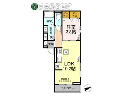 サンフラワー(1LDK/2階)の間取り写真