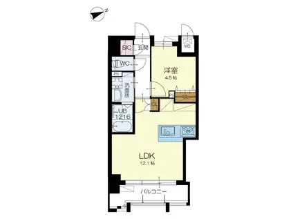 アースコートYSシティ室町(1LDK/10階)の間取り写真