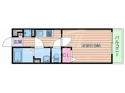 リブリ・千里丘(1K/3階)の間取り写真