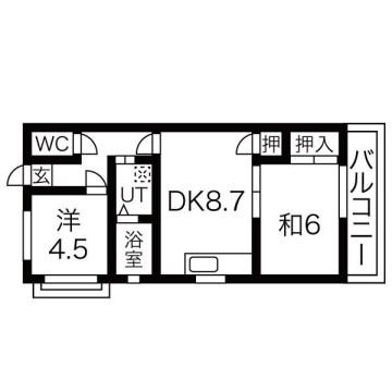 メゾン前田(2DK/6階)の間取り写真