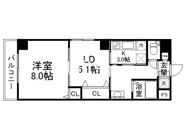 パークウォーク京都東山(1LDK/1階)の間取り写真