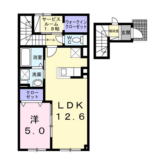 ＪＲ宗谷本線 名寄駅 徒歩16分 2階建 築2年(1LDK/2階)の間取り写真