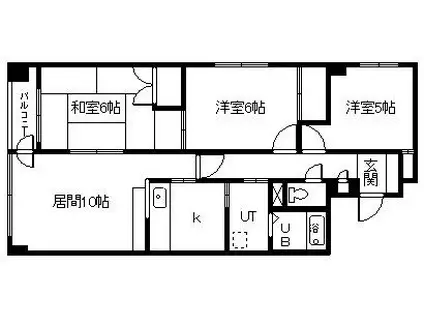 ベルエアーパレス滝川(3LDK/2階)の間取り写真