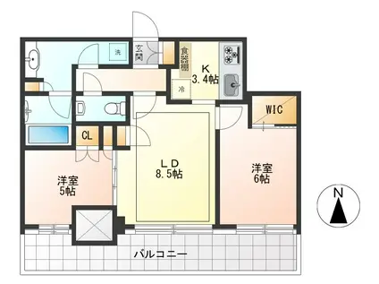 大崎ステーションレジデンス(2LDK/18階)の間取り写真