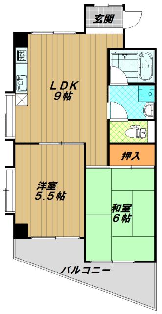 メゾン板宿(2LDK/2階)の間取り写真