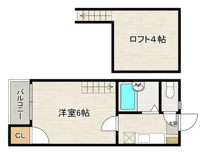 グレイスチトセ(1K/2階)の間取り写真