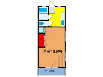 金子コーポ(1K/2階)の間取り写真