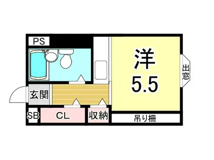 メゾン・ド山手(ワンルーム/4階)の間取り写真