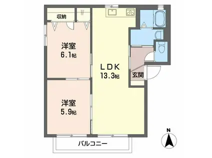 リモーネ(2LDK/1階)の間取り写真