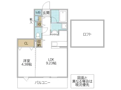 LA VISTA(1LDK/4階)の間取り写真