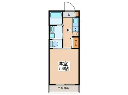 CANARYWHARF青砥(1K/2階)の間取り写真