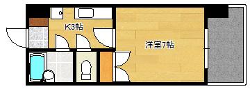 コンフォール三滝(1K/2階)の間取り写真