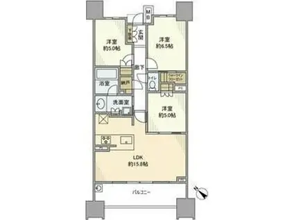 ザ・パークハウス名古屋(3LDK/12階)の間取り写真