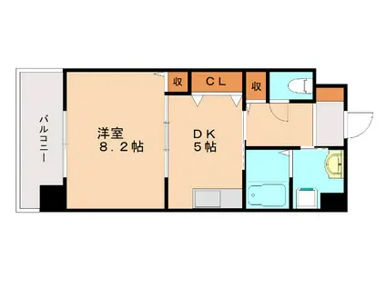 アーバンフォレスト片野(1DK/5階)の間取り写真