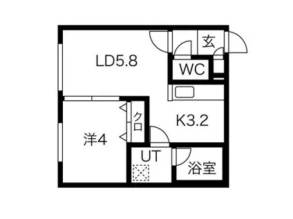 SDY南郷通(1LDK/4階)の間取り写真
