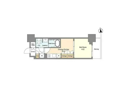 リビオメゾン浅草雷門(1DK/3階)の間取り写真