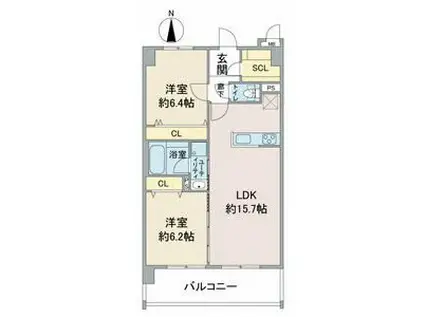 コンフォートリンク(2LDK/8階)の間取り写真