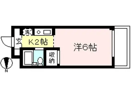 クレドール府中(1K/2階)の間取り写真