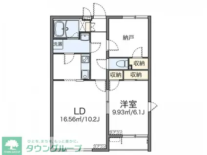 レオネクストシルクII(1SLDK/2階)の間取り写真