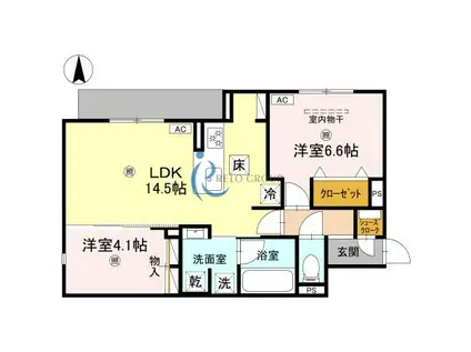 D-ROOM平野区加美東5丁目PJ(2LDK/1階)の間取り写真