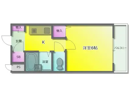 マンションタカトミ(1K/2階)の間取り写真