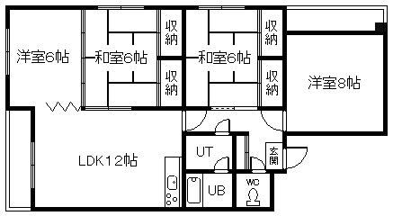 カムイ24B(4LDK/3階)の間取り写真