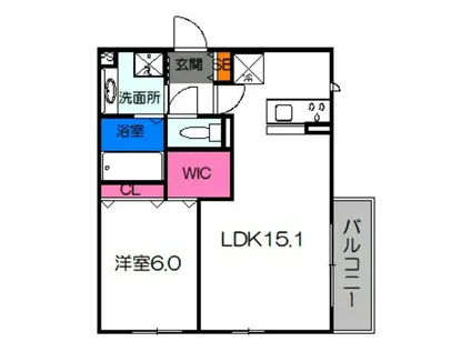 ゆいまーる にこ(1LDK/2階)の間取り写真