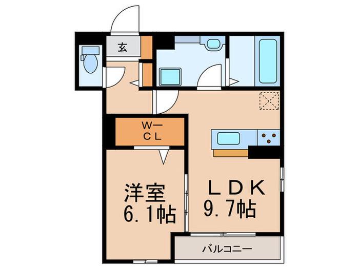 LES ENS FAMIIAUX M(1LDK/2階)の間取り写真