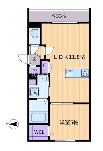 BRONNLEY COURT(1LDK/1階)の間取り写真