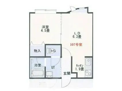 LEE SPACE 麻生II(1LDK/3階)の間取り写真