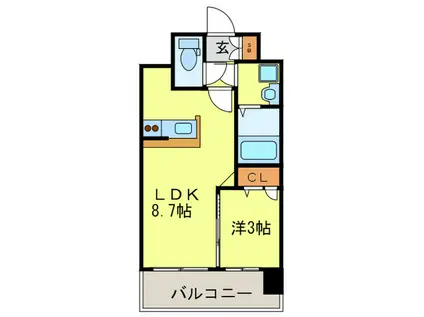 F・PARC 高宮(1LDK/10階)の間取り写真