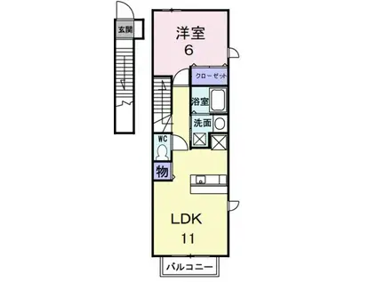 サニーレジデンス(2DK/1階)の間取り写真