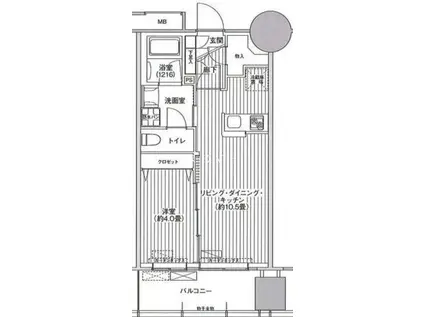 桜ヒルズ九段北(1LDK/8階)の間取り写真