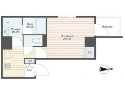 BCITY両国(1K/3階)の間取り写真