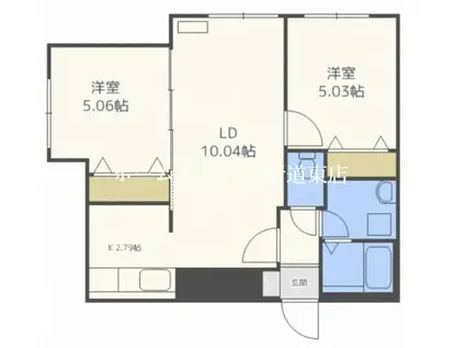 地下鉄東豊線 環状通東駅 徒歩5分 4階建 築14年(2LDK/2階)の間取り写真