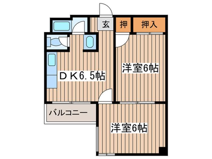 第7スカイパレス(2DK/2階)の間取り写真
