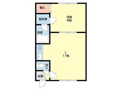 コーポ東園8(1LDK/1階)の間取り写真