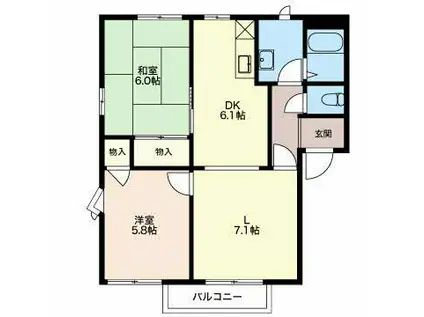 オレンジパーク野田(2LDK/2階)の間取り写真