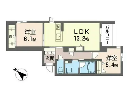 クアドリフォリオ浦和美園(2LDK/2階)の間取り写真