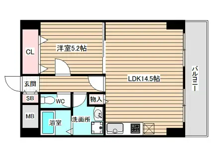 阪神ハイグレードマンション3番館(1LDK/3階)の間取り写真