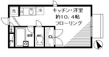 シャルムトキタ(ワンルーム/1階)の間取り写真