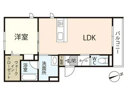 GROWTH RING(1LDK/2階)の間取り写真