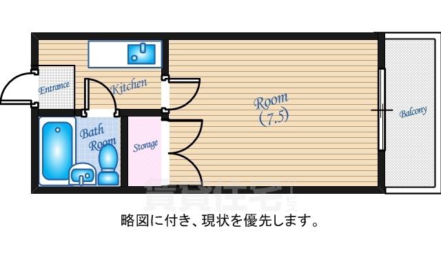ベルメゾン大芝(1K/2階)の間取り写真