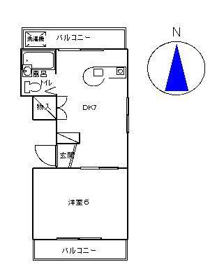オクトヒルズ(1DK/5階)の間取り写真